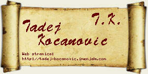 Tadej Kocanović vizit kartica